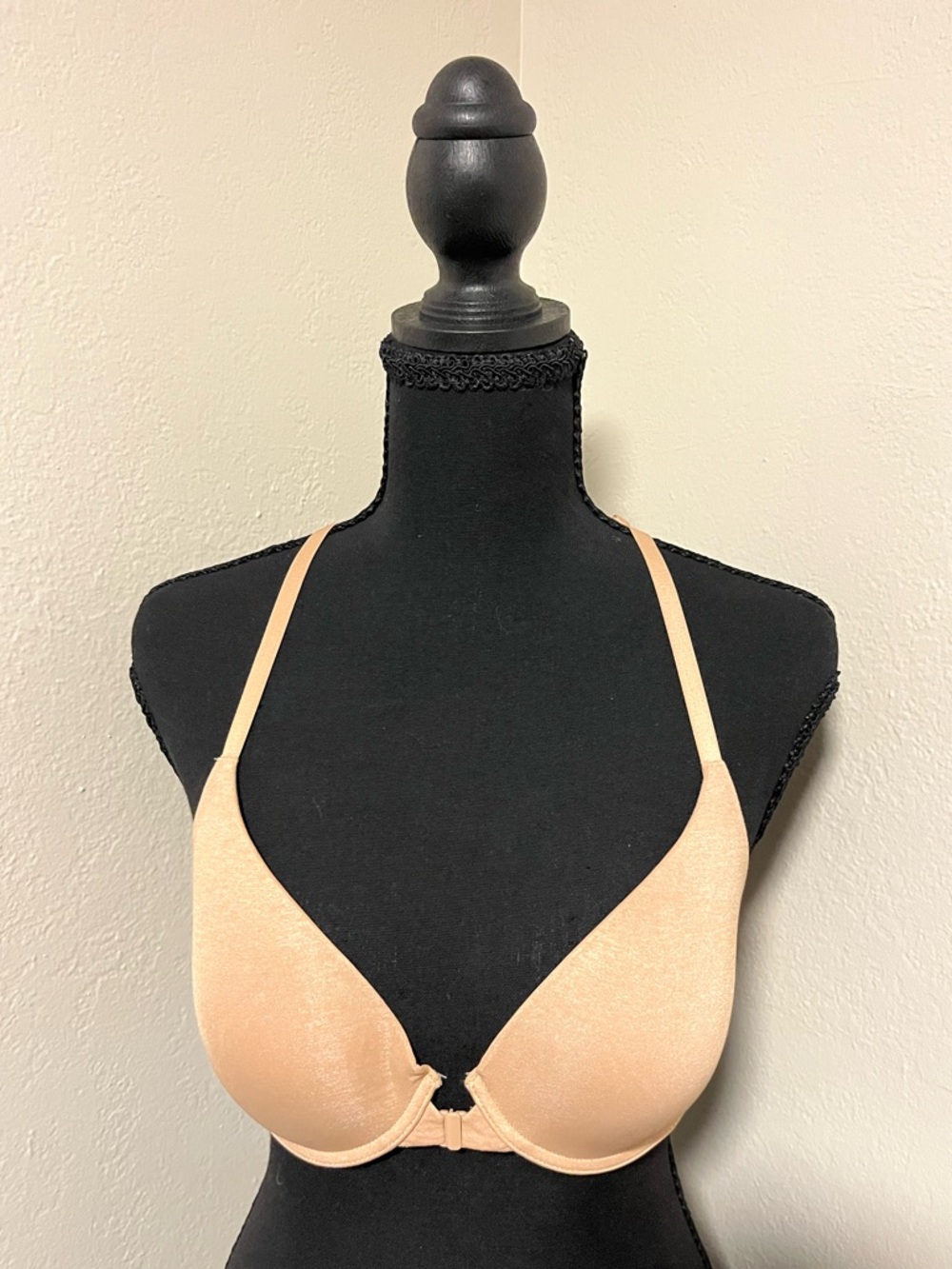 SALE!!!Victoria's Secret Racerback Semi Demi Beige Front-Close Bra-34C